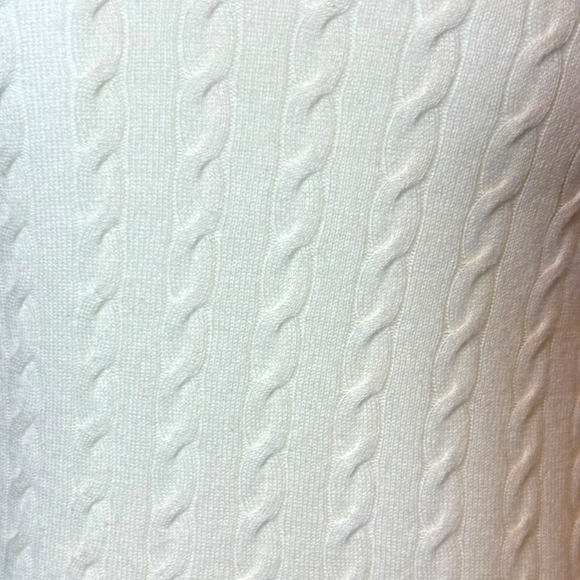 Talbots Pure Cashmere Cable-Knit Open Cardigan, Cream, M - Picture 15 of 16